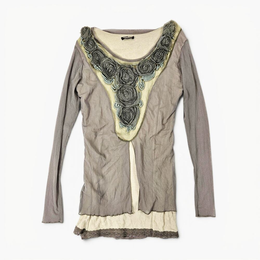Y2k Euro Mesh Fairycore Top Boho Layered - Small